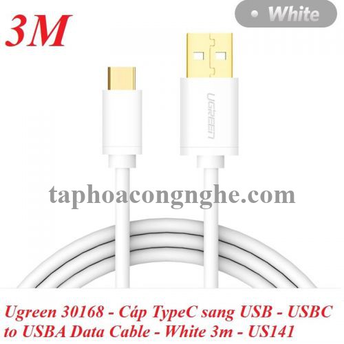 Ugreen 30168 3M Dây USB 2.0 sang Type-C truyền dữ liệu và sạc US141 30030168